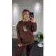 Leopar Detay Kahve Şardonlu Sweat Leopar Detay Kahve Şardonlu Sweat