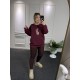 Leopar Detay Bordo Şardonlu Sweat Leopar Detay Bordo Şardonlu Sweat