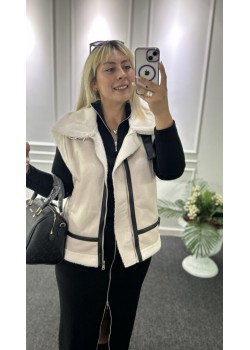 Kürk Detay Güderi Yelek