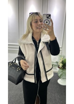 Kürk Detay Güderi Yelek