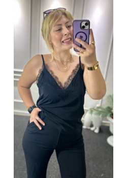 Karol Beyaz Saten Dantelli Bluz