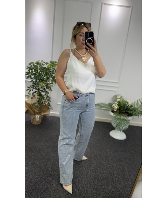 Baklava Taşlı Likralı Palazzo Jean Baklava Taşlı Likralı Palazzo Jean