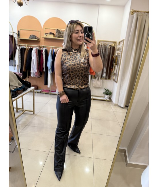 Leopar Varaklı Triko Leopar Varaklı Triko