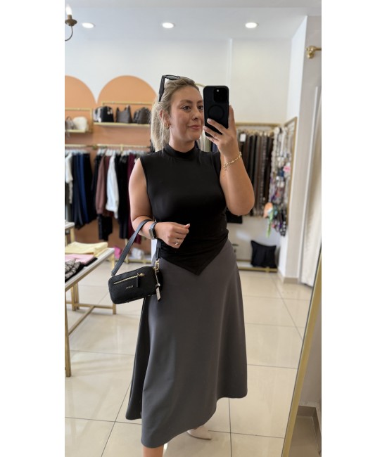 Dik Yaka Siyah Buzzy Kolsuz Bluz Dik Yaka Siyah Buzzy Kolsuz Bluz