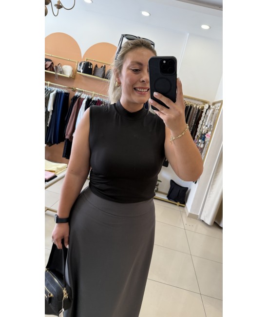 Dik Yaka Siyah Buzzy Kolsuz Bluz Dik Yaka Siyah Buzzy Kolsuz Bluz