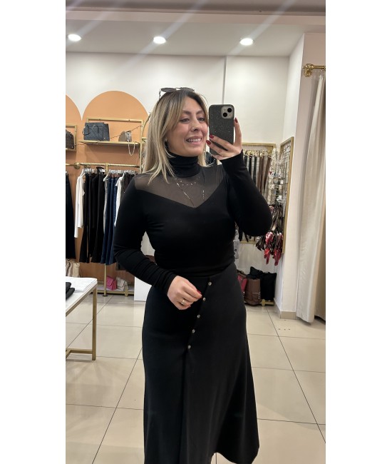 Modal Kumaş Tül Detay Bluz