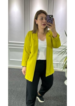 Olive Rengi Şal Yaka Astarsız Ceket