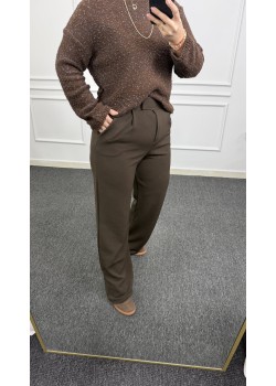 Kahverengi Cırtlı Palazzo Pantolon