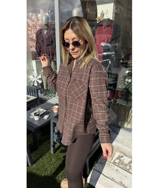 Taş Detaylı Ekose Rahat Kesim Gömlek Taş Detaylı Ekose Rahat Kesim Gömlek