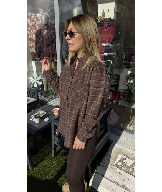 Taş Detaylı Ekose Rahat Kesim Gömlek Taş Detaylı Ekose Rahat Kesim Gömlek