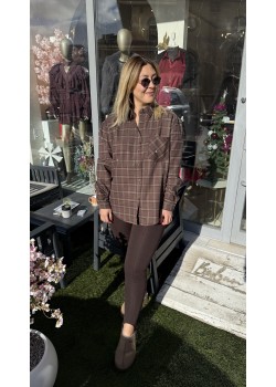 Taş Detaylı Ekose Rahat Kesim Gömlek