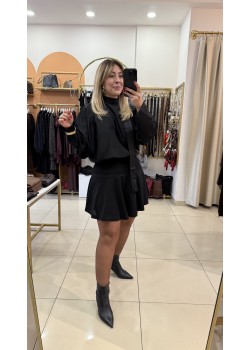 Saten Bluz Etek Görünümlü Elbise