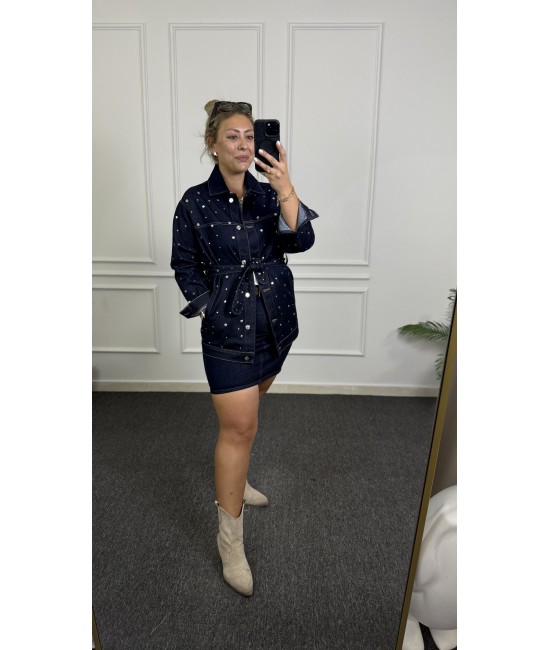 Premium Jean Lacivert Kot Etek Premium Jean Lacivert Kot Etek