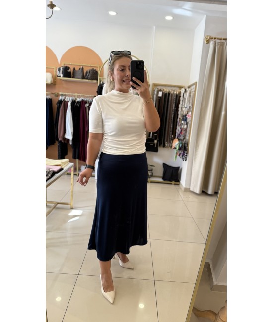 Likralı Lacivert Saten Etek Likralı Lacivert Saten Etek