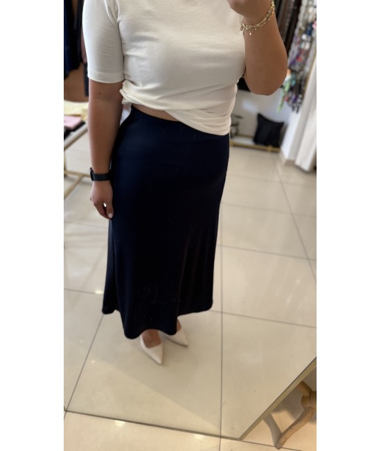 Likralı Lacivert Saten Etek Likralı Lacivert Saten Etek