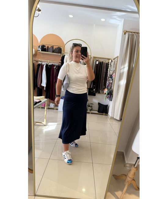 Likralı Lacivert Saten Etek Likralı Lacivert Saten Etek