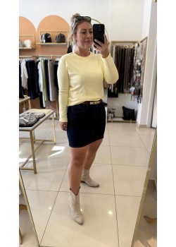 Premium Jean Lacivert Kot Etek