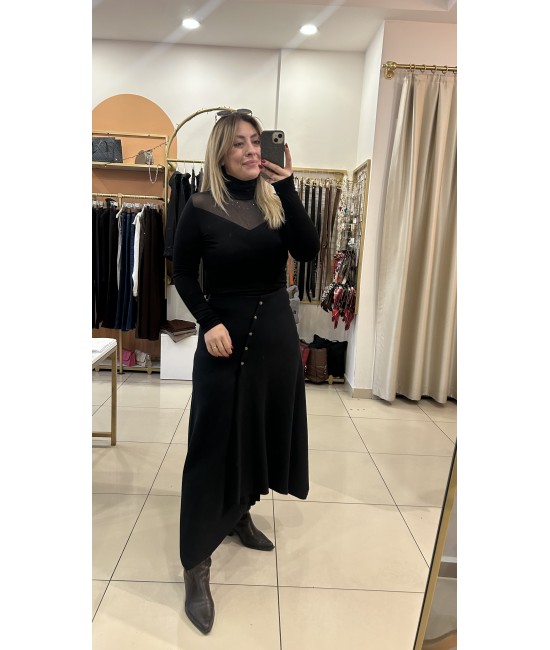 Zra Muadili Lacivert Selanik Kumaş Asimetrik Etek Zra Muadili Lacivert Selanik Kumaş Asimetrik Etek