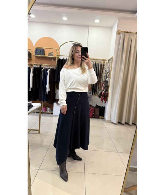 Zra Muadili Lacivert Selanik Kumaş Asimetrik Etek Zra Muadili Lacivert Selanik Kumaş Asimetrik Etek