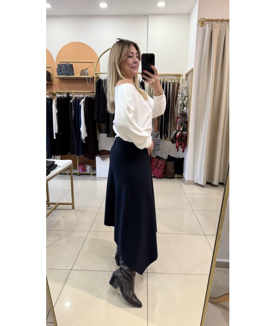 Zra Muadili Lacivert Selanik Kumaş Asimetrik Etek Zra Muadili Lacivert Selanik Kumaş Asimetrik Etek