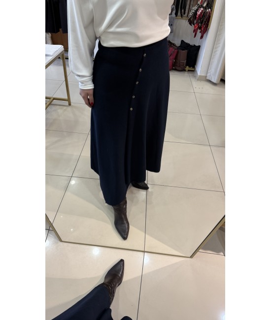 Zra Muadili Lacivert Selanik Kumaş Asimetrik Etek Zra Muadili Lacivert Selanik Kumaş Asimetrik Etek