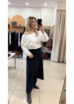 Zra Muadili Lacivert Selanik Kumaş Asimetrik Etek