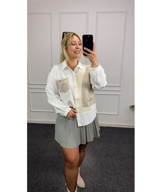 Tasarım Triko Detay Gömlek Tasarım Triko Detay Gömlek