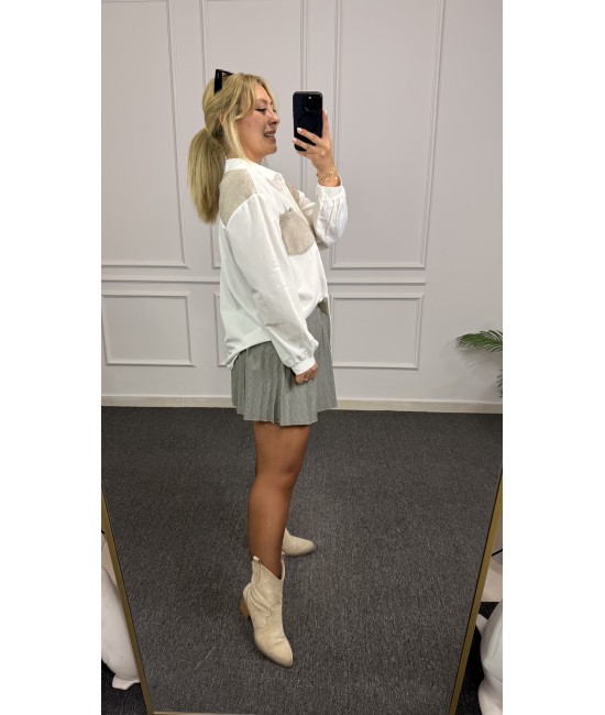 Tasarım Triko Detay Gömlek Tasarım Triko Detay Gömlek