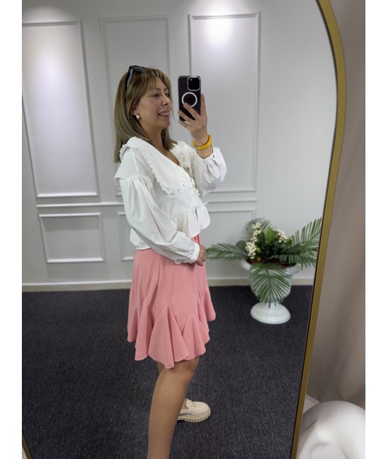 Bebe Yaka Beyaz Tasarım Gömlek