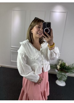 Bebe Yaka Beyaz Tasarım Gömlek