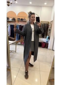 Antrasit Premium Triko Uzun Hırka