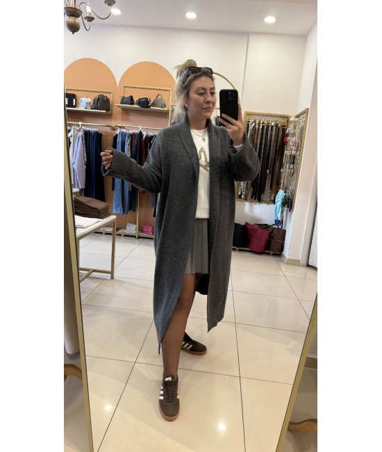 Antrasit Premium Triko Uzun Hırka