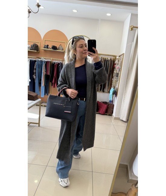 Antrasit Premium Triko Uzun Hırka