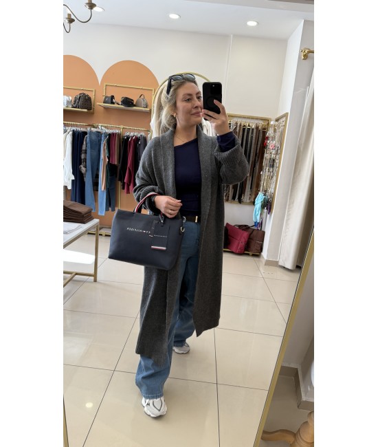 Antrasit Premium Triko Uzun Hırka