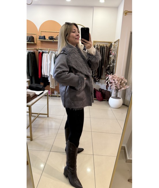 Premium Süet&Kürk Çift Taraflı Kaban