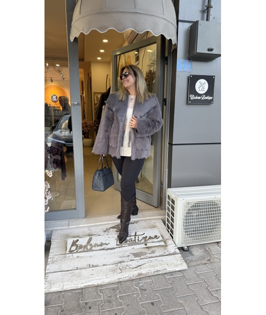 Premium Süet&Kürk Çift Taraflı Kaban