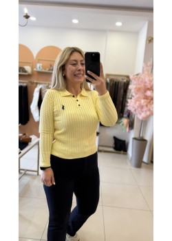 Polo Yaka Saç Örgü Triko