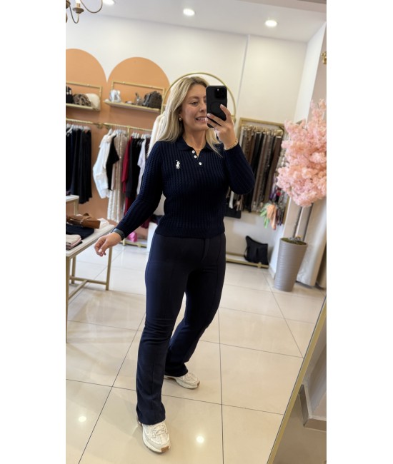 Polo Yaka Saç Örgü Triko Polo Yaka Saç Örgü Triko