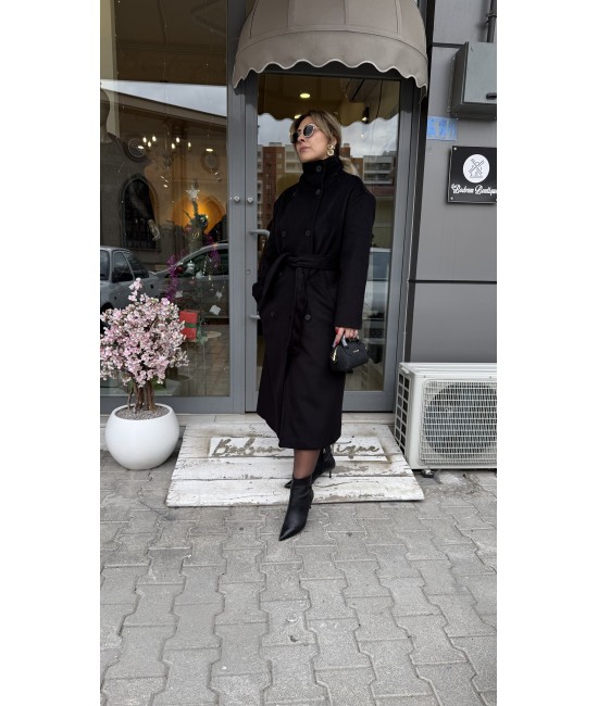 Elara Premium Kaşmir Doku Kaşe Kaban