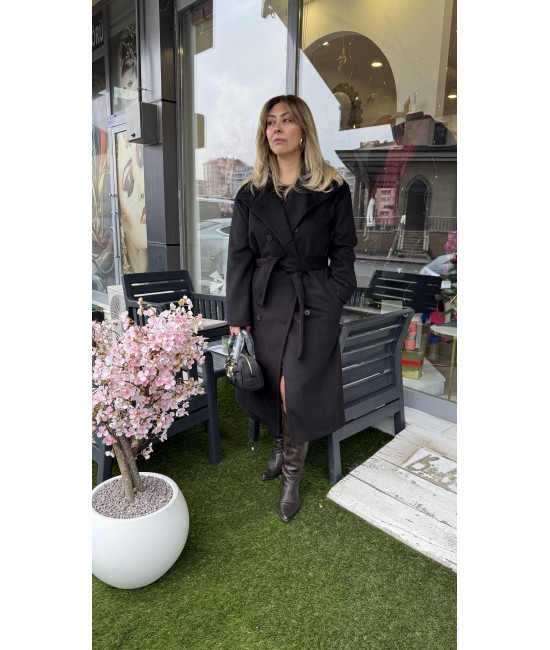 Elara Premium Kaşmir Doku Kaşe Kaban