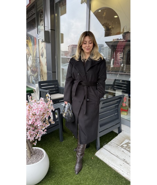 Elara Premium Kaşmir Doku Kaşe Kaban