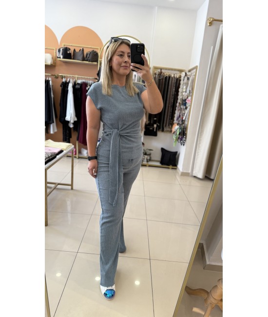 Mavi Yandan Bağlama Detay İkili Takım Mavi Yandan Bağlama Detay İkili Takım