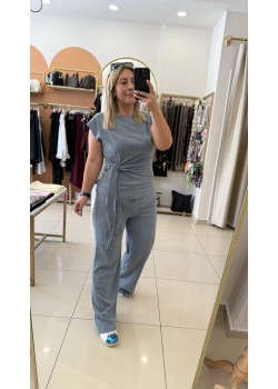 Mavi Yandan Bağlama Detay İkili Takım