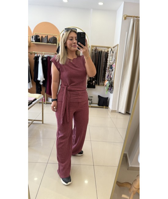 Bordo Yandan Bağlama Detay İkili Takım