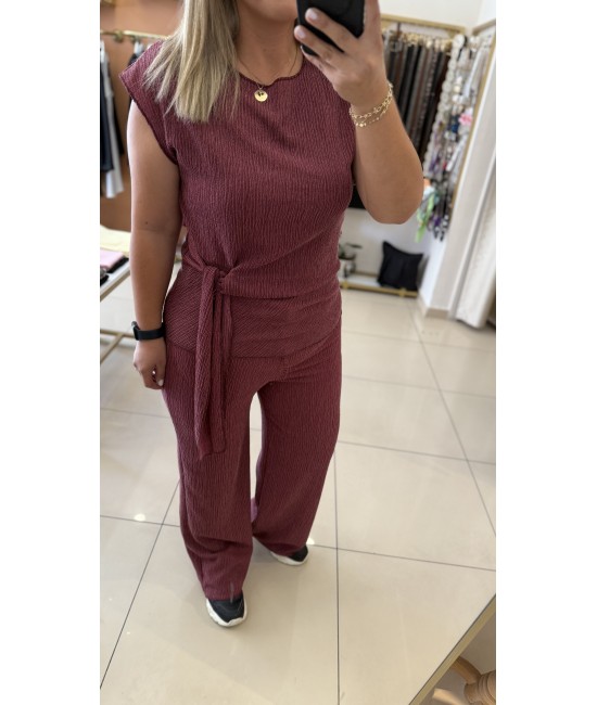 Bordo Yandan Bağlama Detay İkili Takım