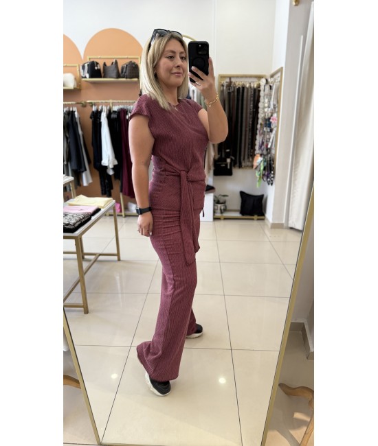 Bordo Yandan Bağlama Detay İkili Takım