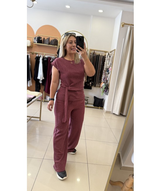 Bordo Yandan Bağlama Detay İkili Takım