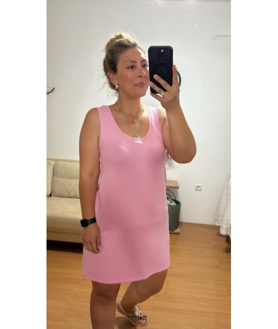 Modal Basic Pembe Mini Elbise
