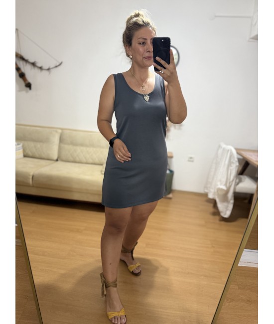 Modal Basic Antrasit Mini Elbise