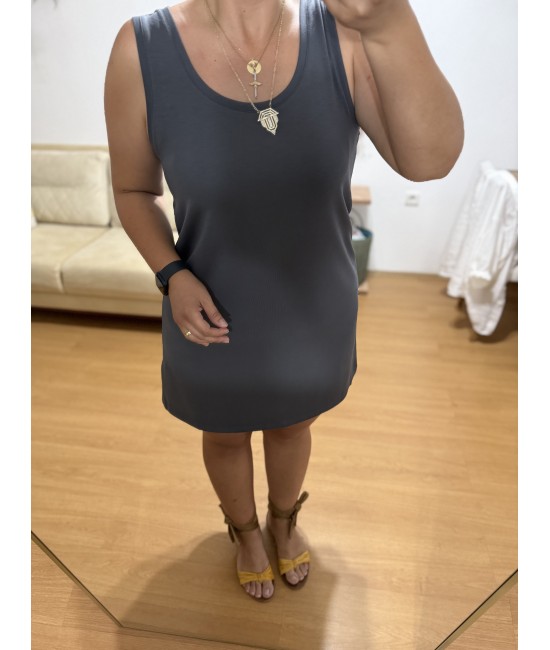 Modal Basic Antrasit Mini Elbise